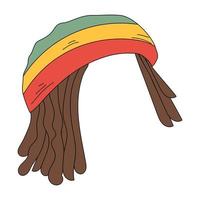 Reggae-Hut isoliert auf weißem Hintergrund