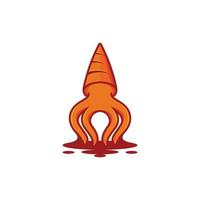 bläckfisk djur- illustration kreativ logotyp vektor