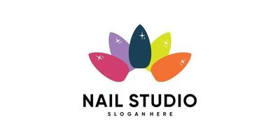 Nagelstudio-Logo-Design mit Stil und kreativem Konzept vektor