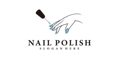 Nagellack-Logo-Design mit Stil und kreativem Konzept vektor