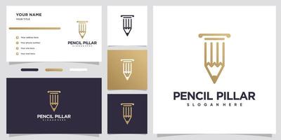 pelare och penna logotyp design med stil och kreativ begrepp vektor