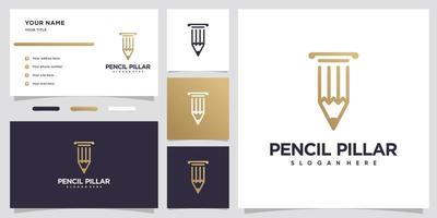 Säulen- und Bleistift-Logo-Design mit Stil und kreativem Konzept vektor