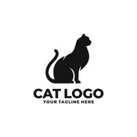 katt enkel platt logotyp vektor