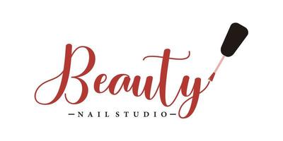 skönhet nagel studio logotyp design med stil och kreativ begrepp vektor