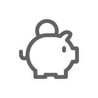 Sparschwein-Symbol. perfekt für Business-Websites oder Benutzeroberflächenanwendungen. Vektorzeichen und -symbol vektor