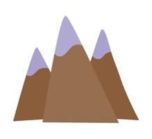 Berge. gekritzelillustration natur. süße Berge im einfachen handgezeichneten Stil, flache Vektorillustration isoliert auf weißem Hintergrund. minimalistische Berge für kindliches Design. vektor