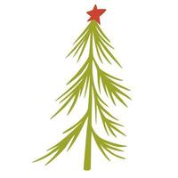 Weihnachtsbaum. dekor für neujahrsweihnachten und feiertag. verwendbar für Banner, Grußkarten, Geschenke und Dekoration usw. handgezeichnete Illustration einzeln auf weißem Hintergrund. vektor