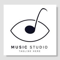 illustration öga musik logotyp design. Bra för studio, spela in, varumärke musikalisk begrepp