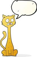 Freihändig gezeichnete Sprechblasen-Cartoon-Katze vektor