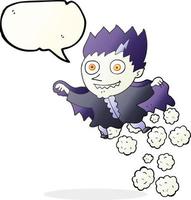 Freihändig gezeichneter Sprechblasen-Cartoon-Vampir vektor
