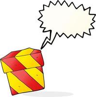 Freihändig gezeichnete Sprechblasen-Cartoon-Geschenkbox vektor