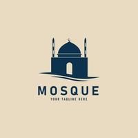 moské årgång logotyp, ikon och symbol, vektor illustration design