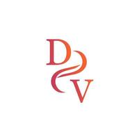 dv Logo-Design in oranger Farbe für Ihr Unternehmen vektor