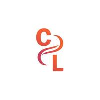 cl orangefarbenes Logo-Design für Ihr Unternehmen vektor