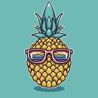 cooler Ananas-Cartoon vektor