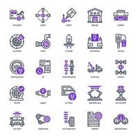 Autoreparatur-Icon-Pack für Ihr Website-Design, Logo, App und Benutzeroberfläche. Autoreparatursymbol gemischte Linie und solides Design. Vektorgrafik-Illustration und editierbarer Strich. vektor