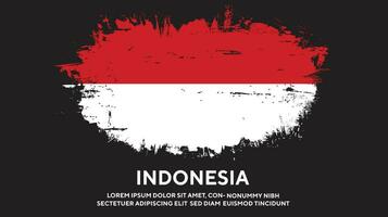 färgrik grunge textur indonesien flagga design vektor