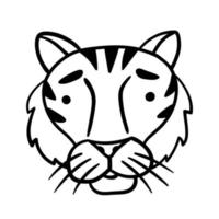 Cartoon-Doodle-Tiger-Malbuch für Dekorationsdesign. isolierte Umrisszeichnung. Vektorgrafik. vektor