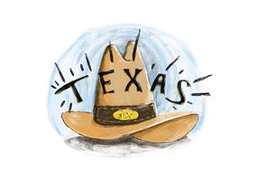 Gratis Texas hatt vattenfärg vektor