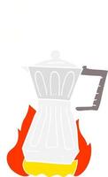 platt Färg illustration av espresso stovetop tillverkare vektor