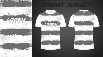 weißes und graues T-Shirt mit sportlichem Jersey-Design vektor