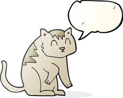 Freihändig gezeichnete Sprechblasen-Cartoon-Katze vektor