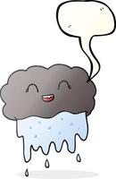 freehand dragen Tal bubbla tecknad serie regn moln vektor