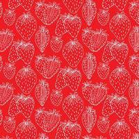 Nahtloses Muster mit Silhouette von Erdbeeren vektor