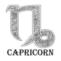 capricorn linje konst vektor