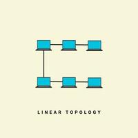Limear-Topologie-Netzwerk-Vektorillustration, im Computernetzwerk-Technologiekonzept vektor