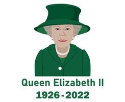 queen elizabeth suit 1926 2022 gesicht porträt grün britisch vereinigtes königreich national europa land vektor illustration abstraktes design