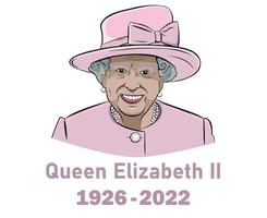 drottning Elizabeth kostym 1926 2022 ansikte porträtt rosa brittiskt förenad rike nationell Europa Land vektor illustration abstrakt design