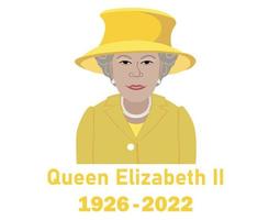 queen elizabeth suit 1926 2022 gesicht porträt gelb britisch vereinigtes königreich national europa land vektor illustration abstraktes design