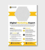 Moderne Corporate Business Digital Marketing Agentur Flyer Vorlage und Geschäftsbroschüren-Cover-Vorlage oder freier Vektor für Werbeflyer