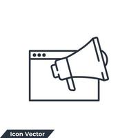 meddelande ikon logotyp vektor illustration. Nyheter innehåll symbol mall för grafisk och webb design samling