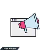 meddelande ikon logotyp vektor illustration. Nyheter innehåll symbol mall för grafisk och webb design samling