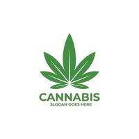 Cannabis-Logo-Design-Vektor. Cannabisblatt vektor