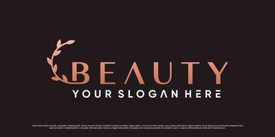 Beauty-Logo-Design-Vorlage für Business-Ikone mit kreativem Element und einfachem Konzept vektor