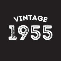 1955 Vintage Retro-T-Shirt-Design Vektor schwarzer Hintergrund