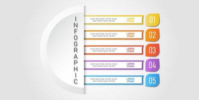 bunte 5 Schritt Option Infografik Vorlage vektor