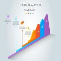 bunte 3D isometrische Karte Infografik vektor