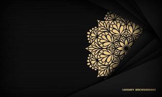 luxus mandala schwarzer abstrakter hintergrund vektor