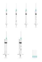 realistische medizinische Spritzen und Nadeln vektor