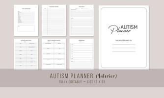 Autismus-Planer-Innenraum-Template-Design vektor