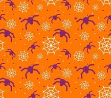 nahtloses muster mit halloween-spinnennetz.ornament für stoff, papier, festlicher hintergrund für die site.vektorflacher stil.stoffdruckdesignkonzept. vektor