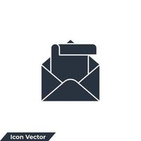 nyhetsbrev ikon logotyp vektor illustration. kuvert och papper symbol mall för grafisk och webb design samling