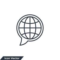 Website-Symbol-Logo-Vektor-Illustration. Gehen Sie ins Web auf Bubble-Chat-Symbolvorlage für Grafik- und Webdesign-Sammlung vektor