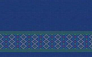 ethnisches Kreuzstichmuster, vektorgestrickter Navajo-Hintergrund, Stickmotiv Stammesstil, blaue und grüne Muster verzierte Linie, Design für Textil, Stoff, Vorhang, grafische Illustration vektor