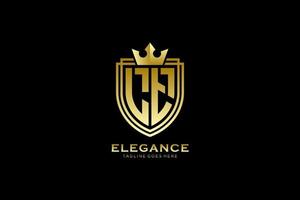 Initial lt elegantes Luxus-Monogramm-Logo oder Abzeichen-Vorlage mit Schriftrollen und Königskrone – perfekt für luxuriöse Branding-Projekte vektor