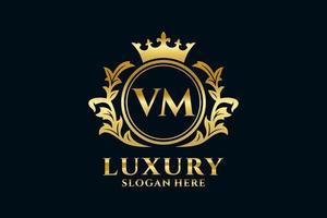 anfängliche vm-Buchstaben-Royal-Luxus-Logo-Vorlage in Vektorgrafiken für luxuriöse Branding-Projekte und andere Vektorillustrationen. vektor